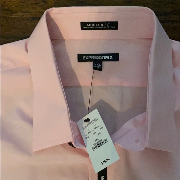 Express Dress Shirt XXL 18-18 1/2 Light Pink - Picture 3 of 3